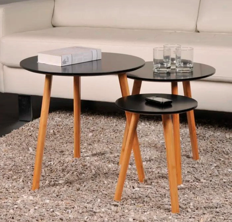 Juego de Mesa de Centro de Madera